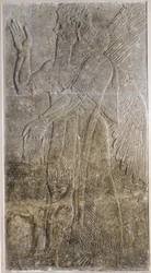Relief, der forestiller en bevinget ånd, fra paladset i Nimrud (Kalah) (gips)